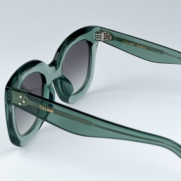 Celine CL4005FN/S 93B BRAND NEW Sunglasses Light Green Gradient Smoke Geometric - Picture 8 of 11